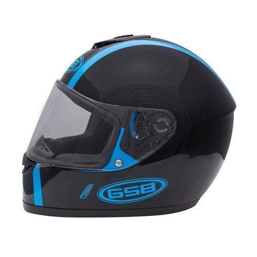 Шлем дорожный GSB G-349 BLACK & BLUE 3